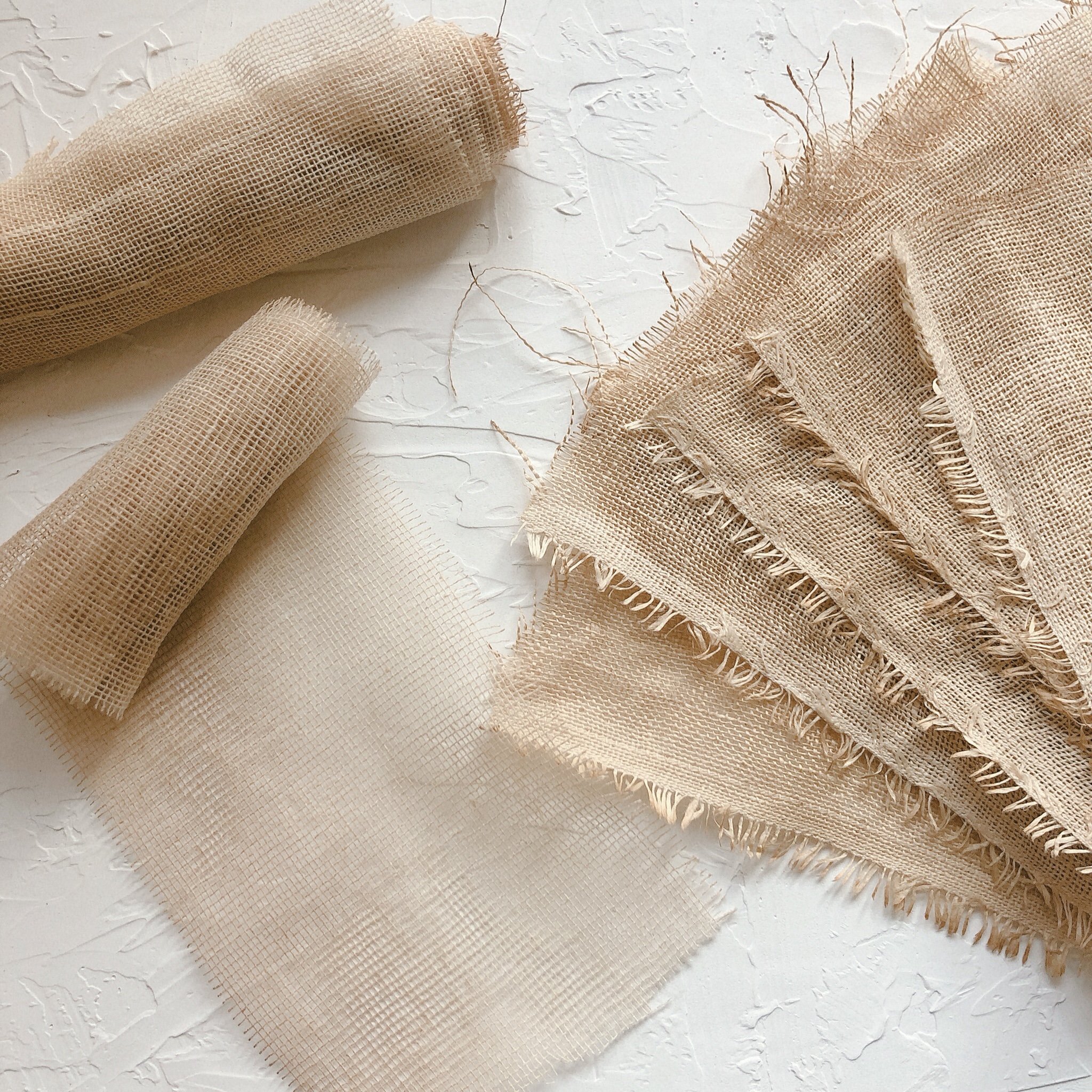 Torn edge gauze brown retro mesh fabric junkjournal-JournalTale