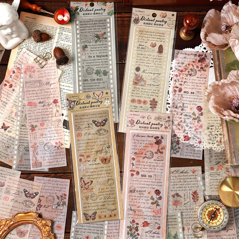 6 garden travelogue series handbook decorative text stickers-JournalTale