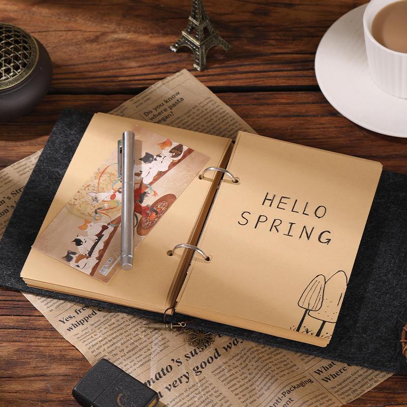 Creative retro notebook A5 B6 Ring binder photo album with 2 holes and 6 holes-JournalTale