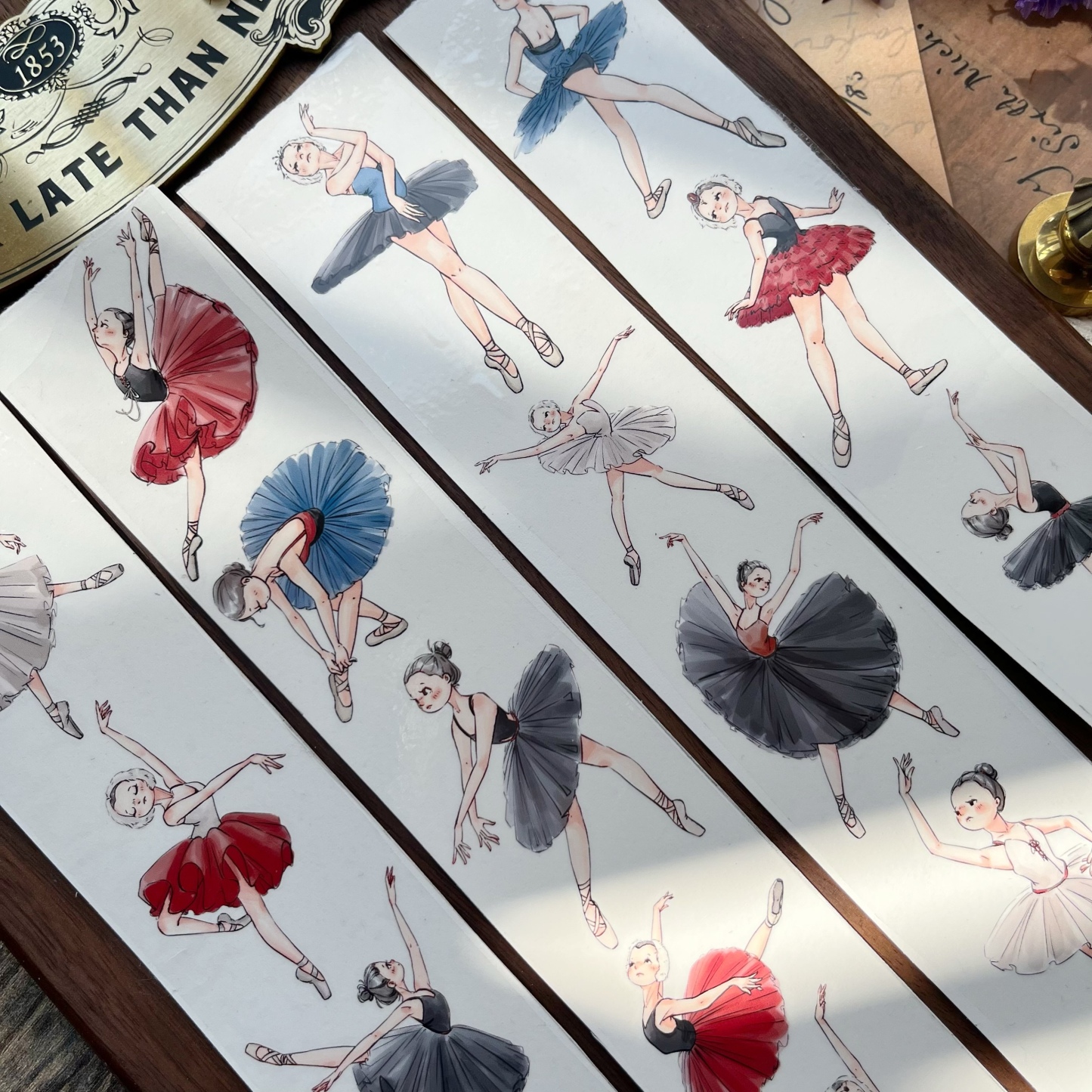Ballerina Girl Light Retro Pocket WASHI Tape-JournalTale