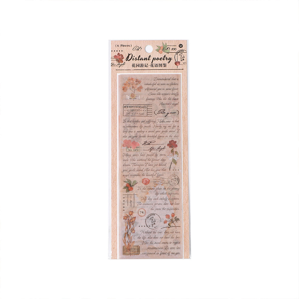 6 garden travelogue series handbook decorative text stickers-JournalTale