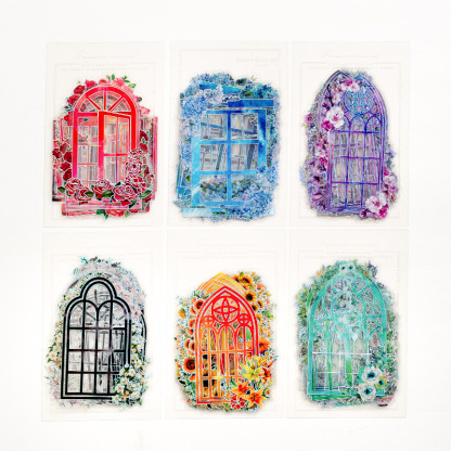 Flowers around the window series artistic transparent flower window-JournalTale