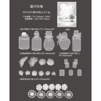 Retro transparent vase handbook material base paper-JournalTale