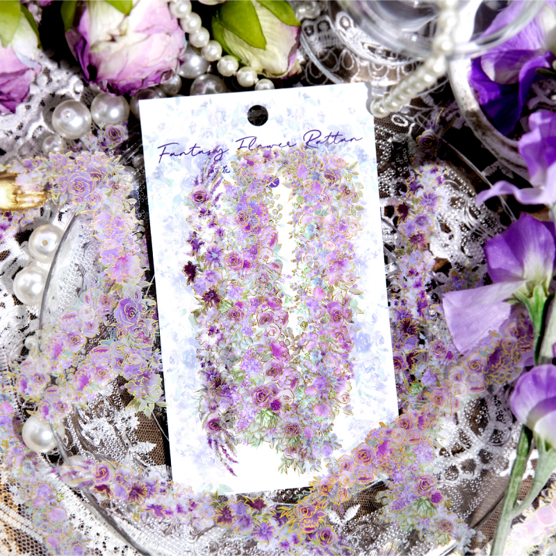 Fantasy Flower Vine PET Stamping Sticker-JournalTale