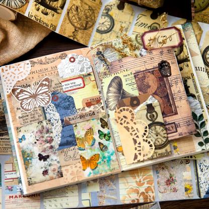 Kraft paper tape vintage European time stickers-JournalTale