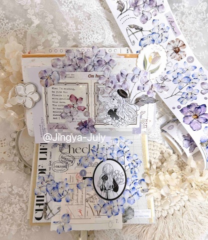Vintage Hydrangea and Washi Tape-JournalTale