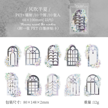 Flowers around the window series artistic transparent flower window-JournalTale