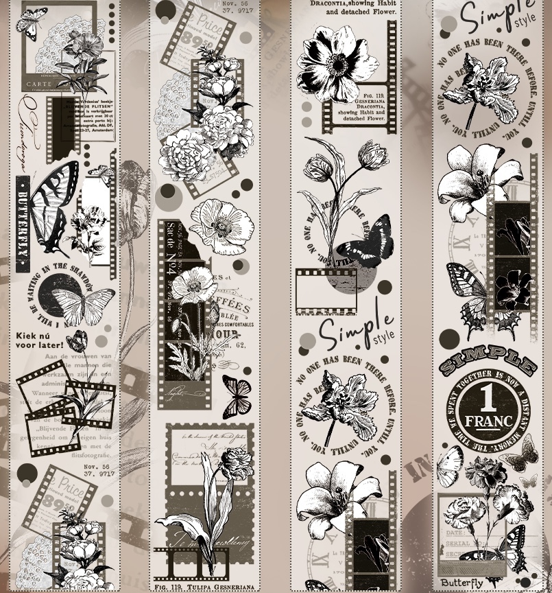 Film retro hand account washi tape sticker pet-JournalTale