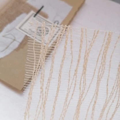 Torn edge hemp mesh kraft decorative paper-JournalTale