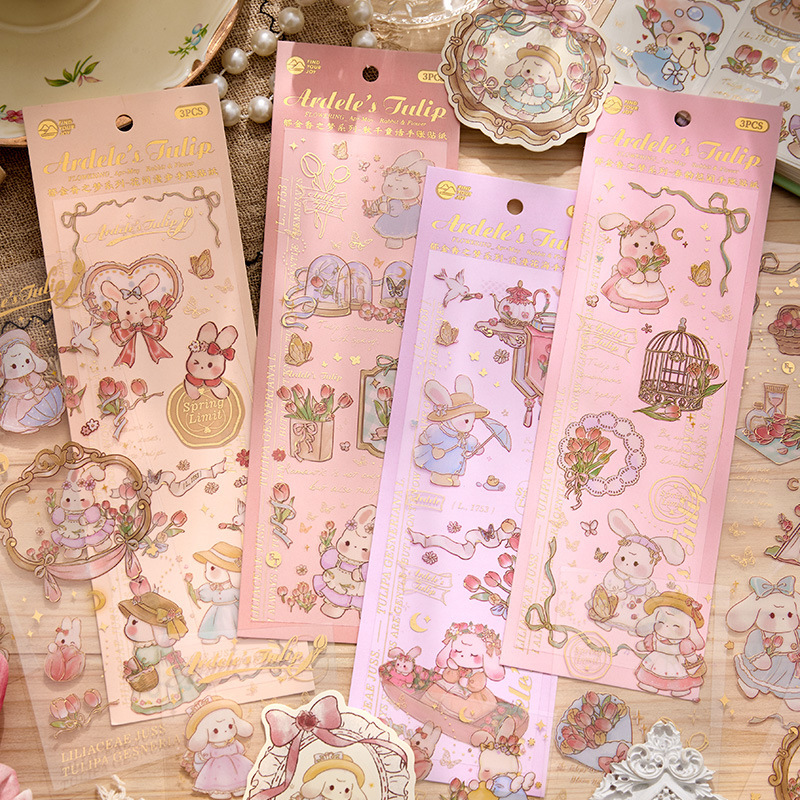 PVC three-dimensional hot stamping flat stickers creative cartoon stickers-JournalTale