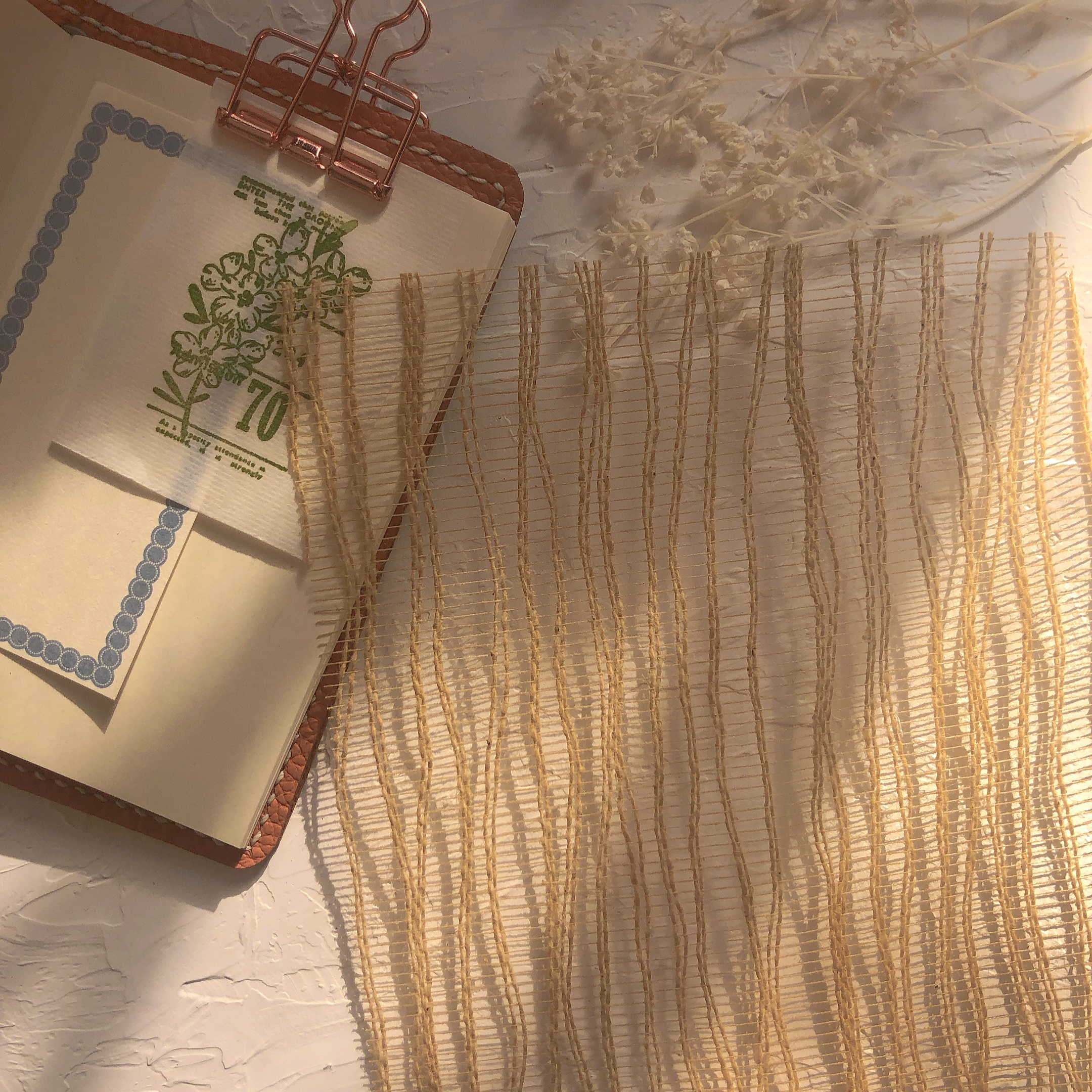 Torn edge hemp mesh kraft decorative paper-JournalTale