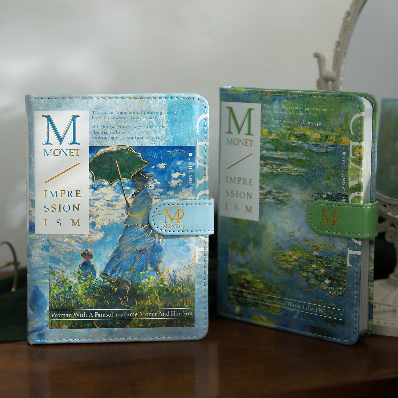 Oil painting Monet Van Gogh PU magnetic buckle notebook-JournalTale