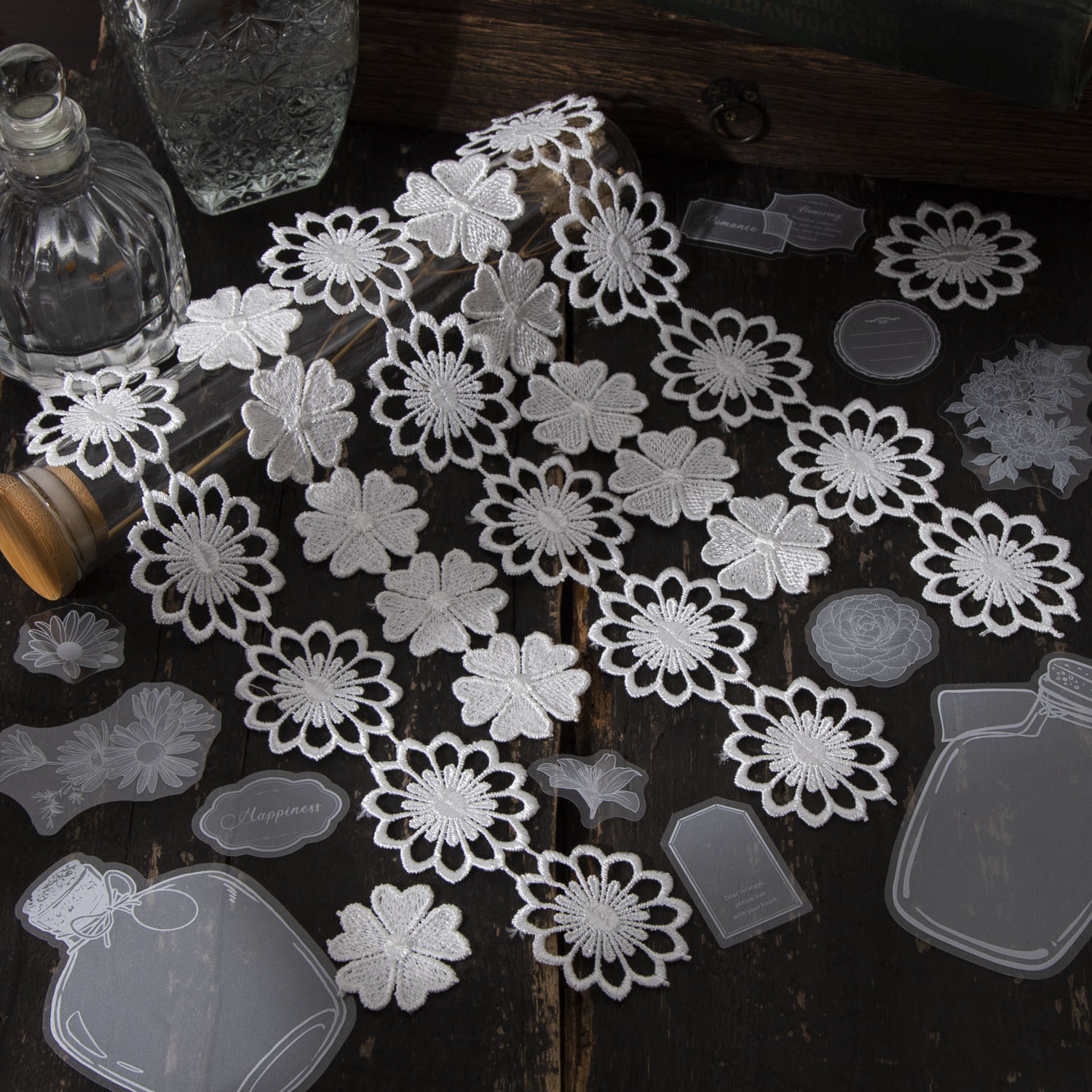 Retro transparent vase handbook material base paper-JournalTale
