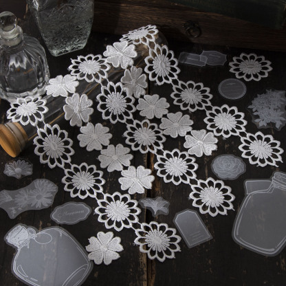 Retro transparent vase handbook material base paper-JournalTale