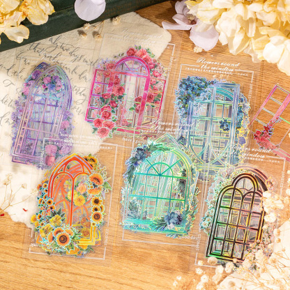 Flowers around the window series artistic transparent flower window-JournalTale