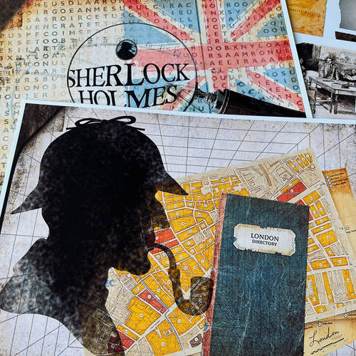 Junk Journal Sherlock Holmes material background paper-JournalTale