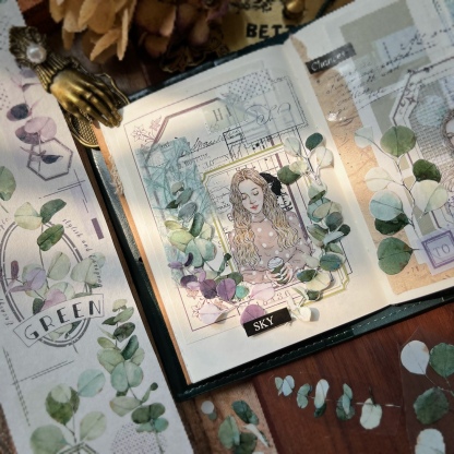 Eucalyptus Leaf Vintage Washi Tape-JournalTale
