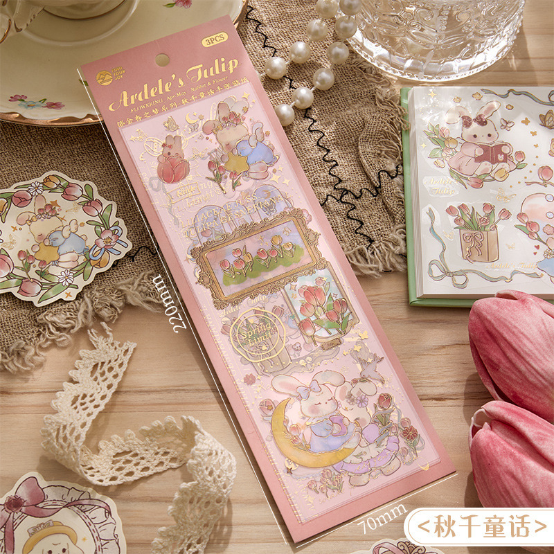 PVC three-dimensional hot stamping flat stickers creative cartoon stickers-JournalTale