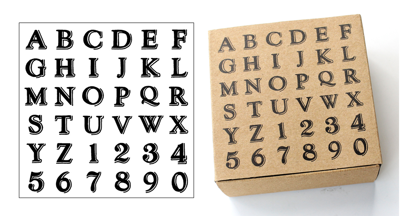 moodtape wooden seal square box set letters numbers geometric circles dots plant seals-JournalTale