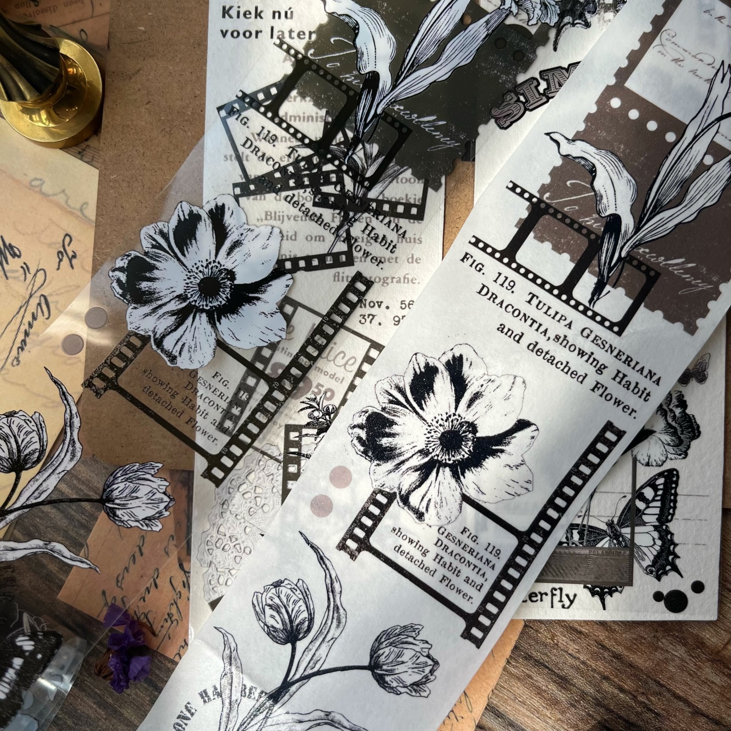 Film retro hand account washi tape sticker pet-JournalTale