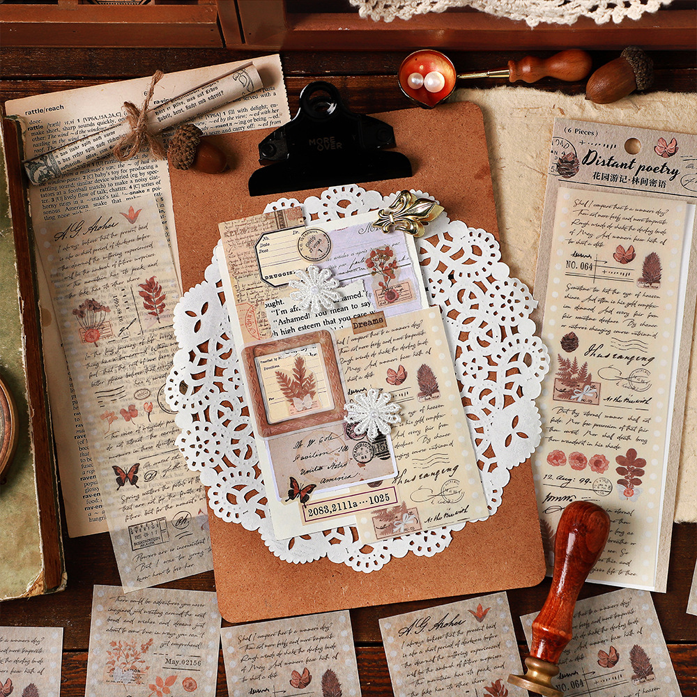 6 garden travelogue series handbook decorative text stickers-JournalTale