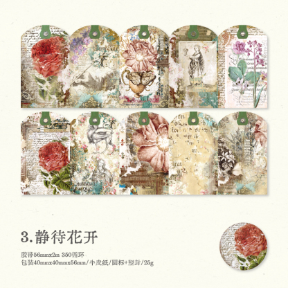Kraft paper tape vintage European time stickers-JournalTale