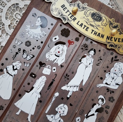 French retro girl character tape pet-JournalTale
