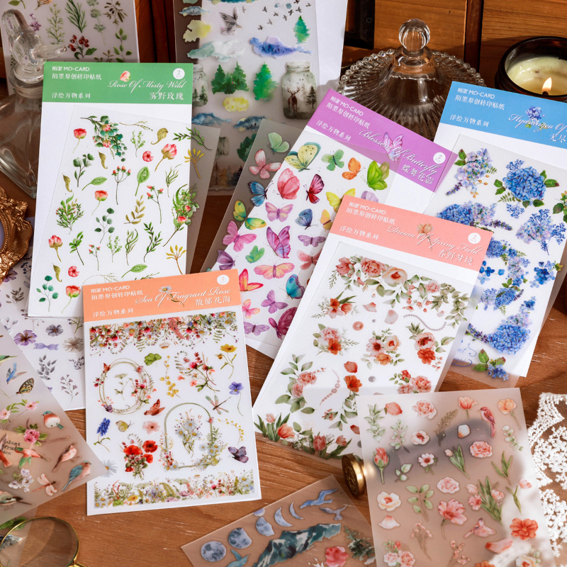PVC Transfer Sticker Diary Decorative Sticker Plants-JournalTale