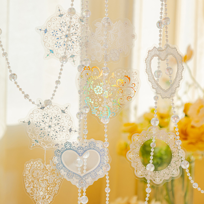 Lace hot laser silver sticker decoration-JournalTale