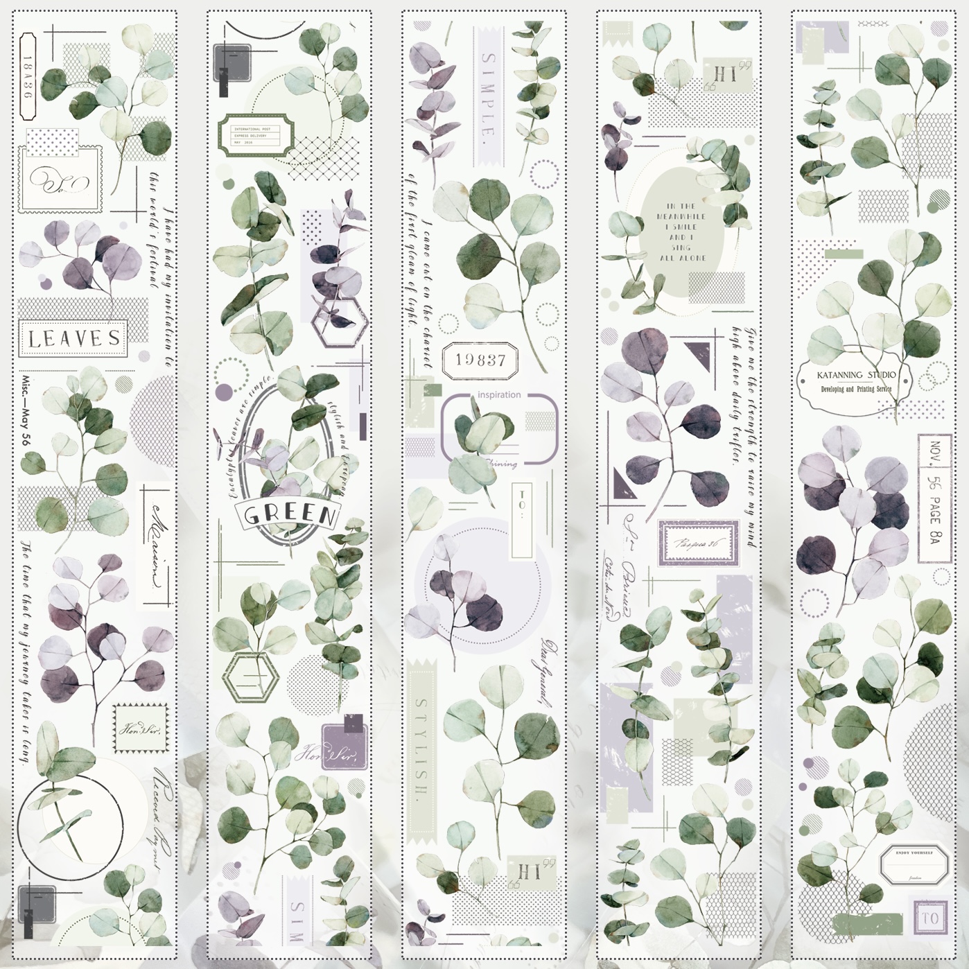 Eucalyptus Leaf Vintage Washi Tape-JournalTale