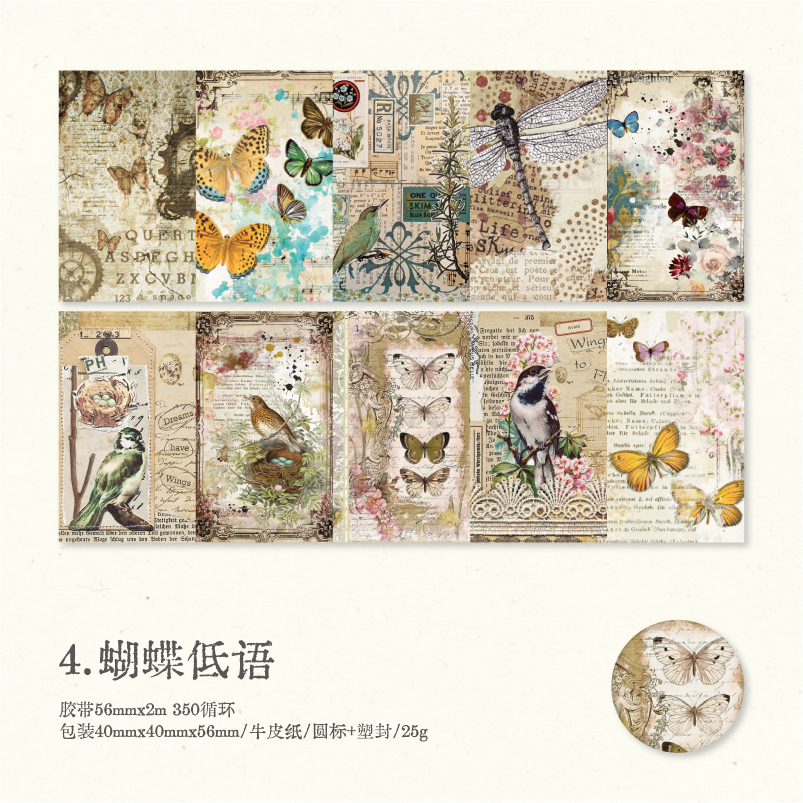 Kraft paper tape vintage European time stickers-JournalTale