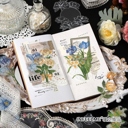 PET sticker pack vintage floral and plant stickers-JournalTale
