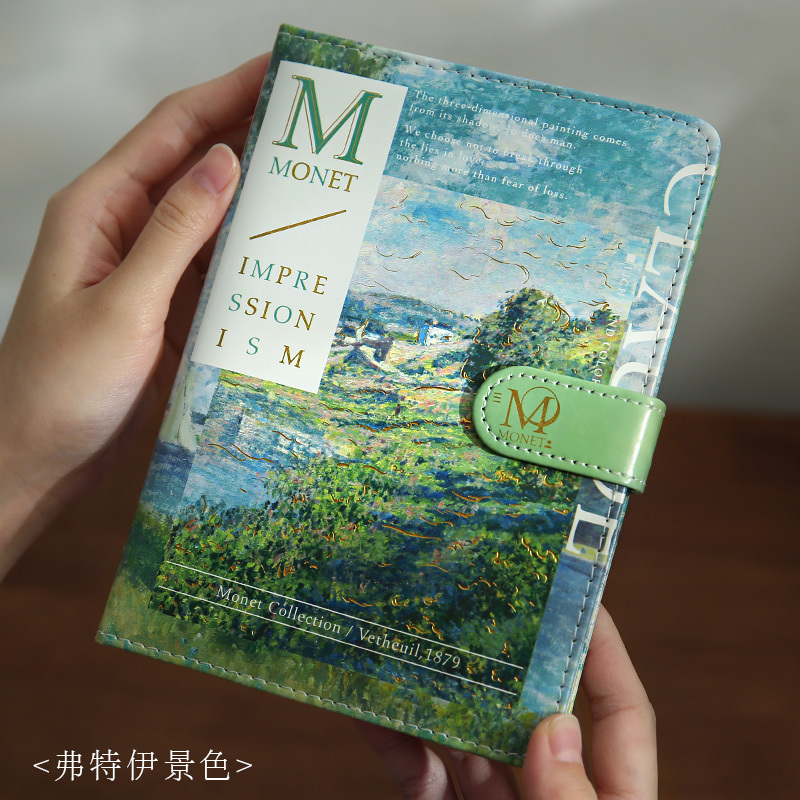 Oil painting Monet Van Gogh PU magnetic buckle notebook-JournalTale