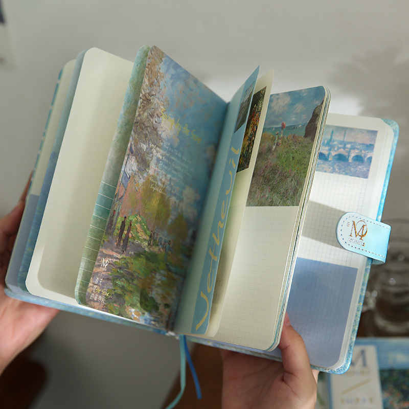 Oil painting Monet Van Gogh PU magnetic buckle notebook-JournalTale