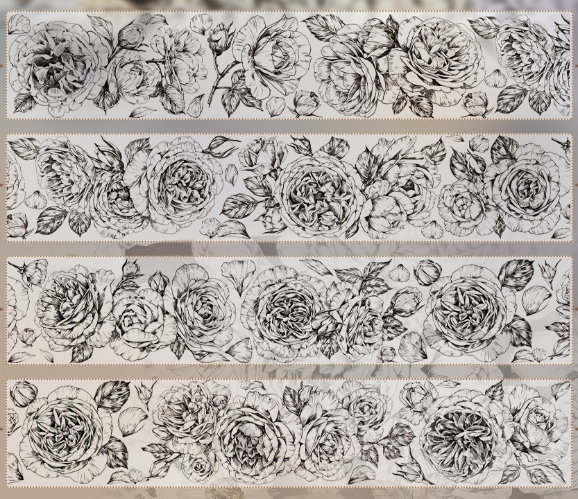 Retro tape and paper tape pet flower tape-JournalTale