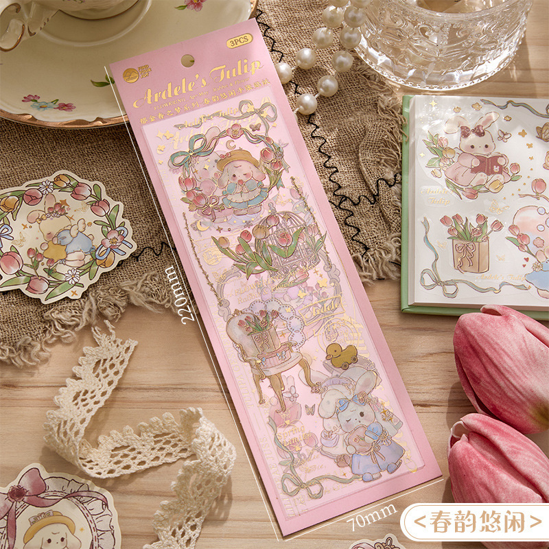 PVC three-dimensional hot stamping flat stickers creative cartoon stickers-JournalTale