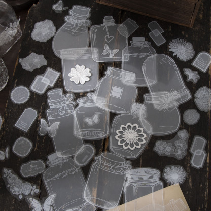 Retro transparent vase handbook material base paper-JournalTale