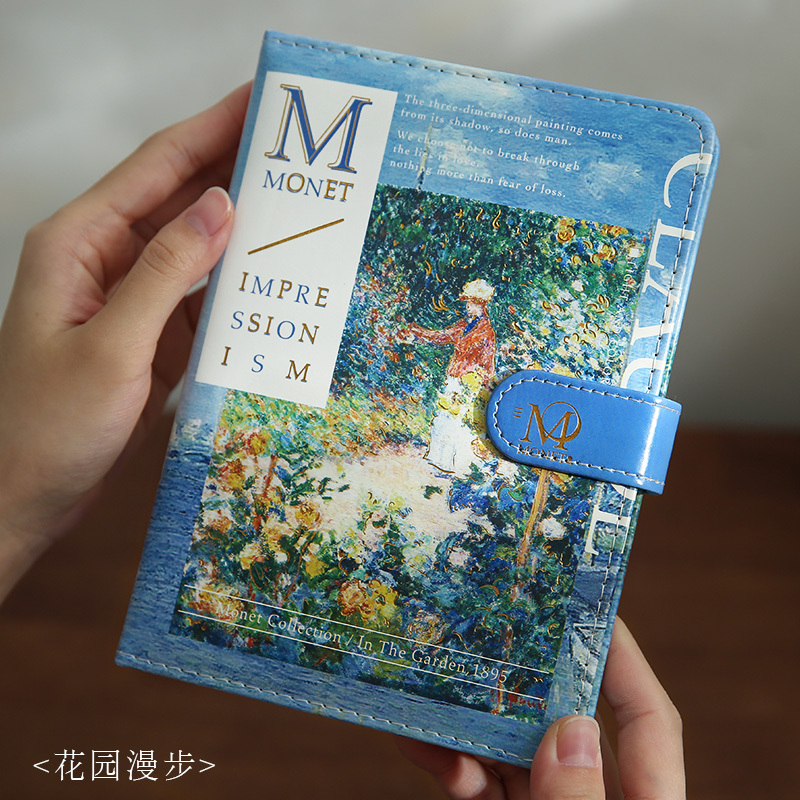 Oil painting Monet Van Gogh PU magnetic buckle notebook-JournalTale