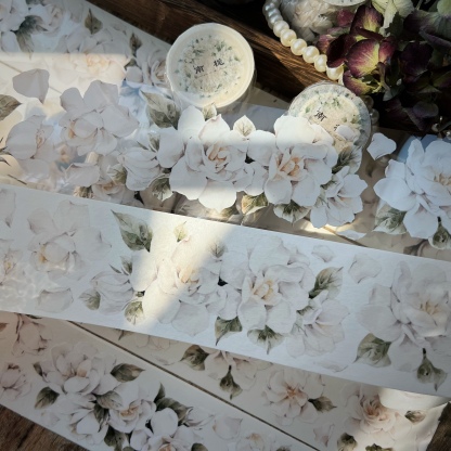 Decor Vintage gardenia washi tape pet-JournalTale
