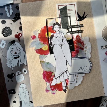 French retro girl character tape pet-JournalTale