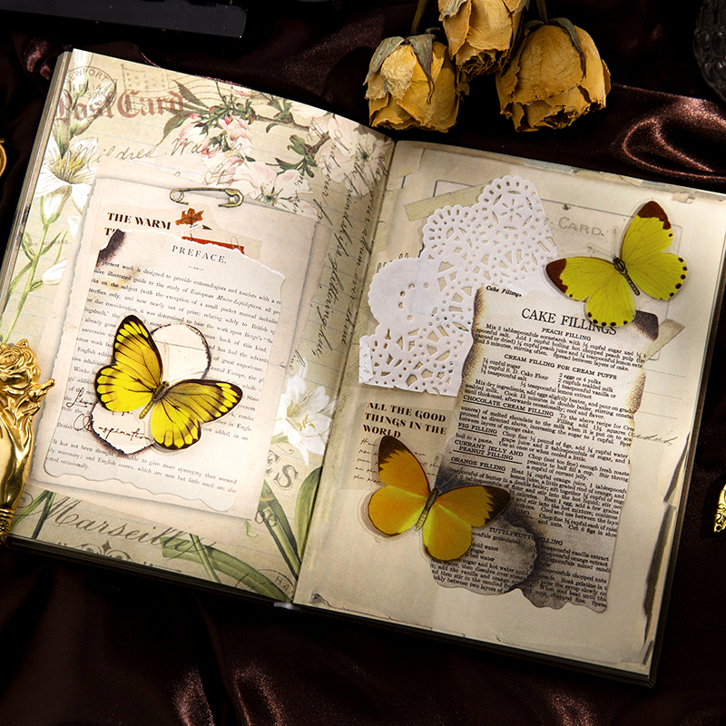 Gold Plated Hand Book Collage Material Paper Notebook-JournalTale
