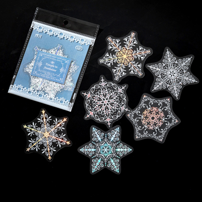 Lace hot laser silver sticker decoration-JournalTale