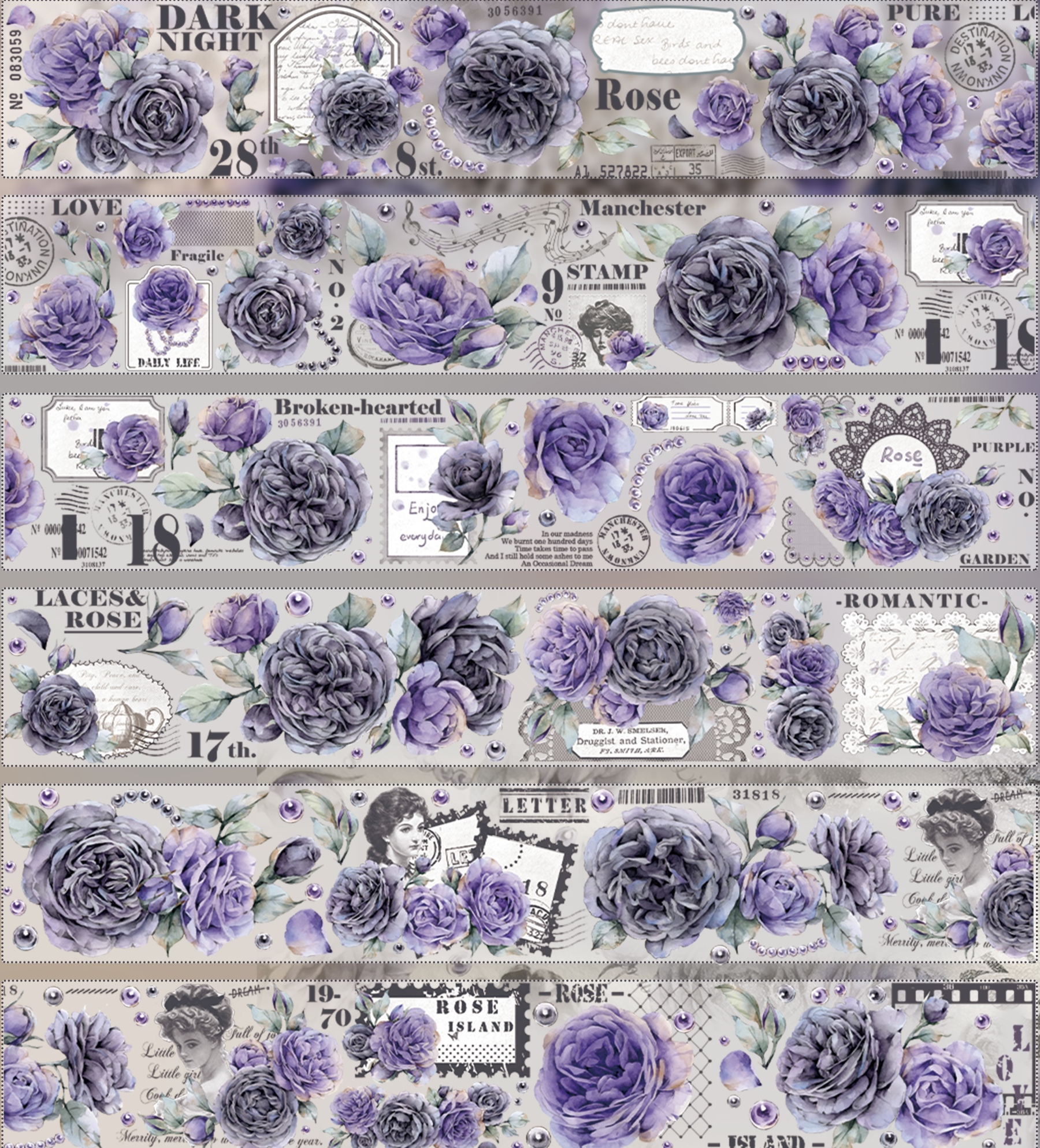 Retro tape and paper tape pet flower tape-JournalTale