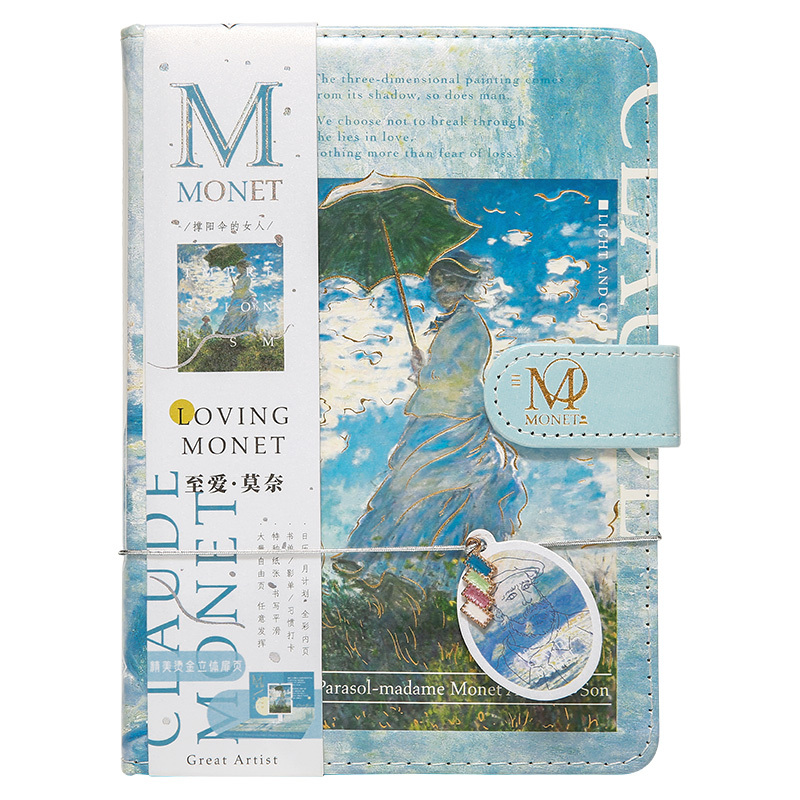 Oil painting Monet Van Gogh PU magnetic buckle notebook-JournalTale