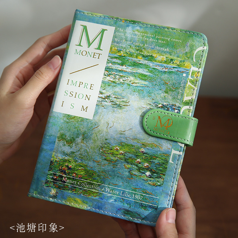 Oil painting Monet Van Gogh PU magnetic buckle notebook-JournalTale