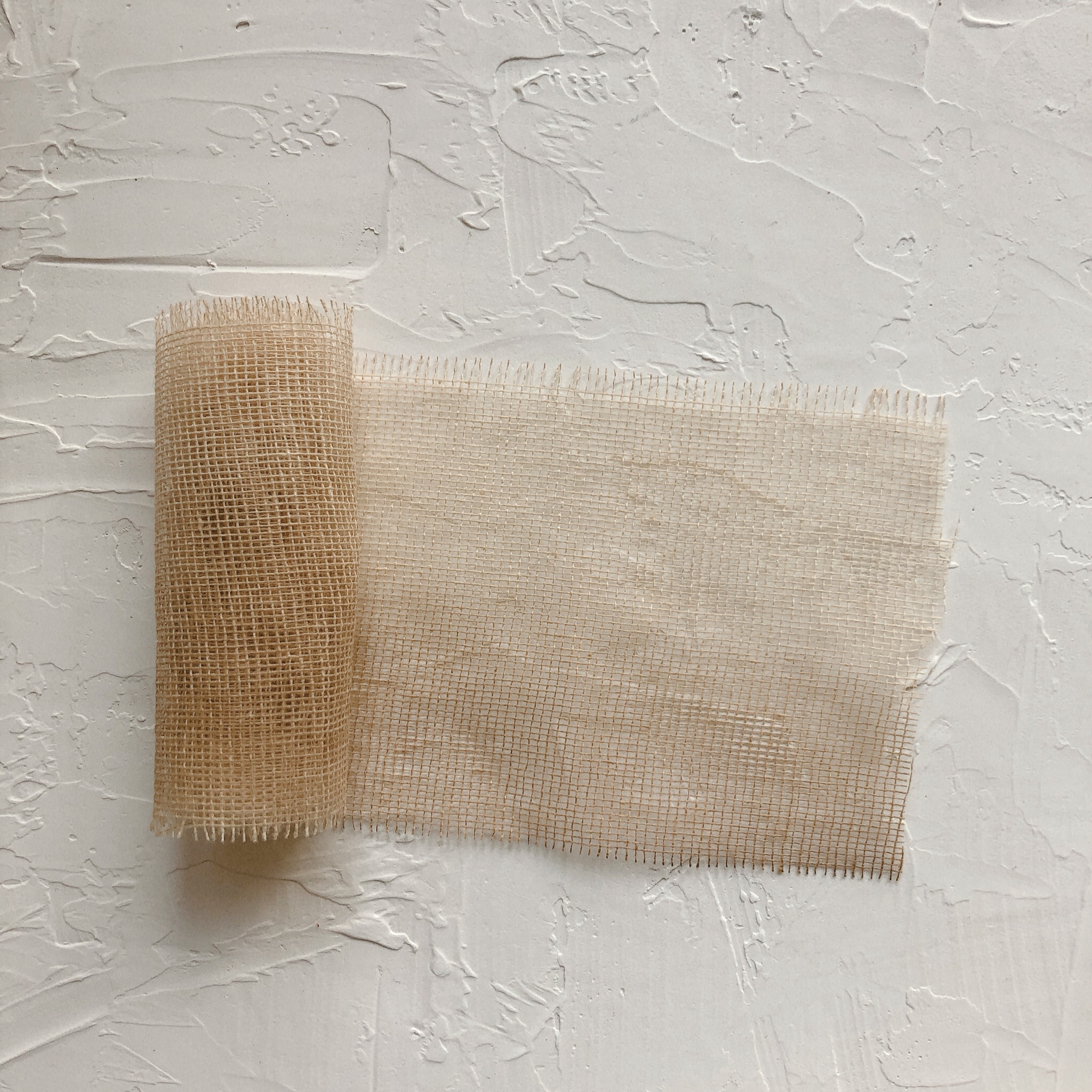 Torn edge gauze brown retro mesh fabric junkjournal-JournalTale