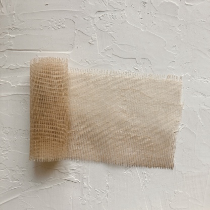 Torn edge gauze brown retro mesh fabric junkjournal-JournalTale