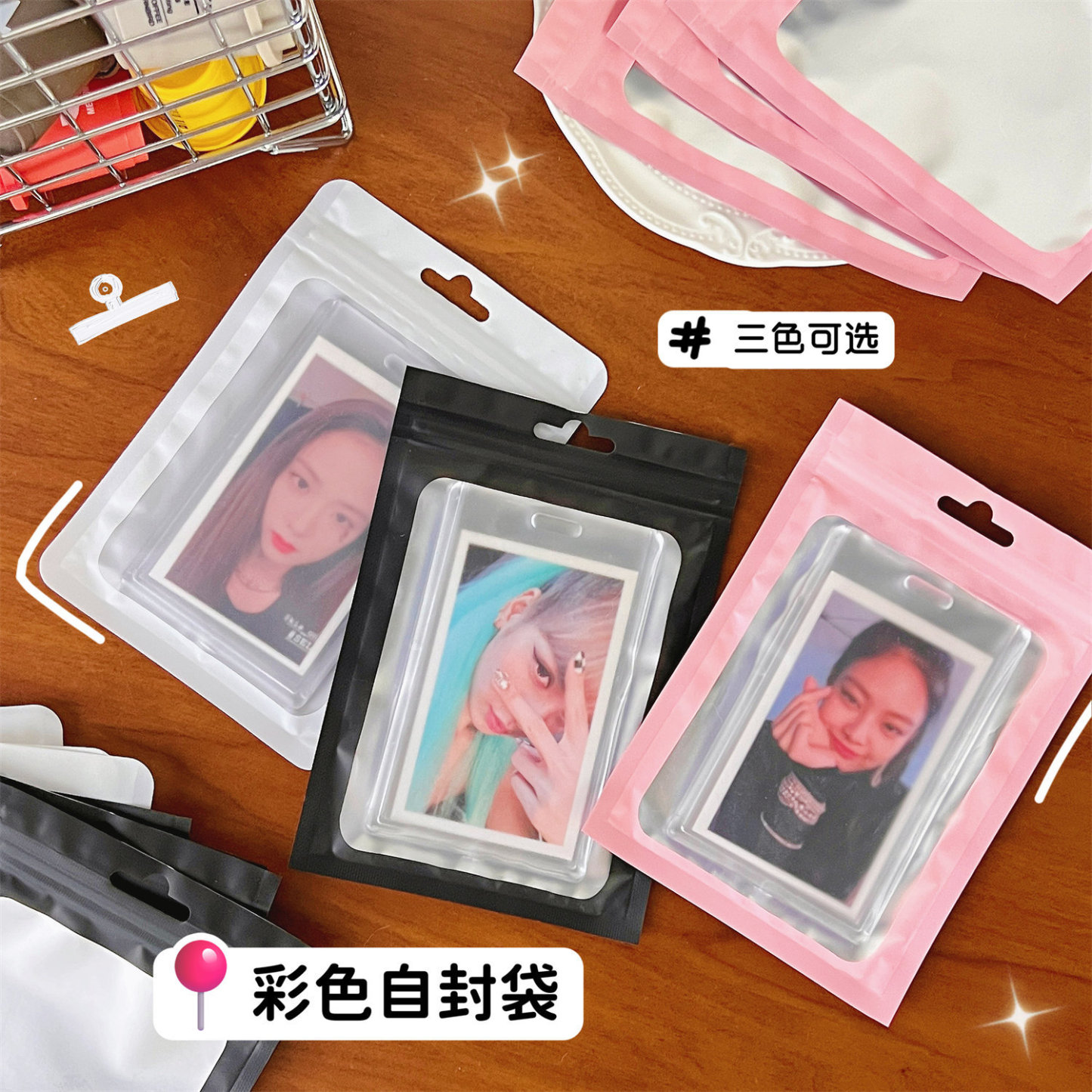 30pcs Ins style color matte transparent ziplock bag card holder-JournalTale