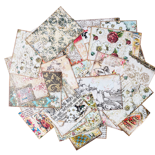 34 pcsVintage gorgeous retro material paper made old-JournalTale