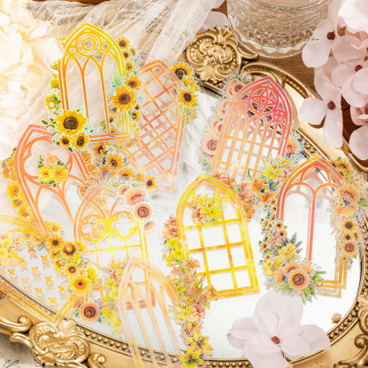 Flowers around the window series artistic transparent flower window-JournalTale